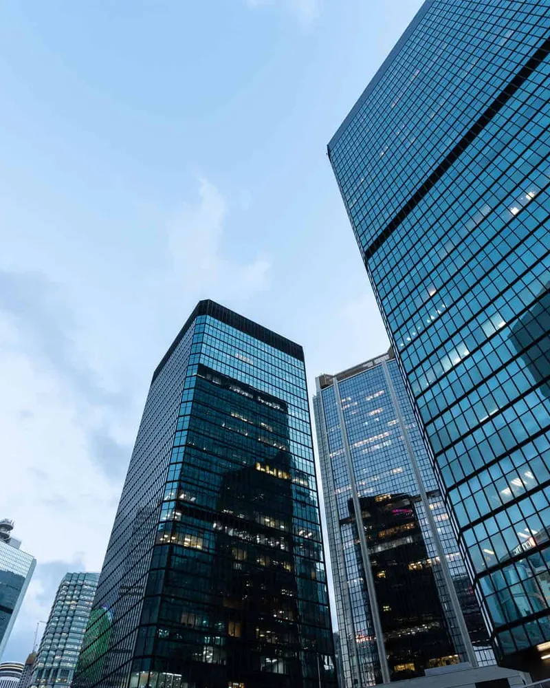 Modern glass office towers