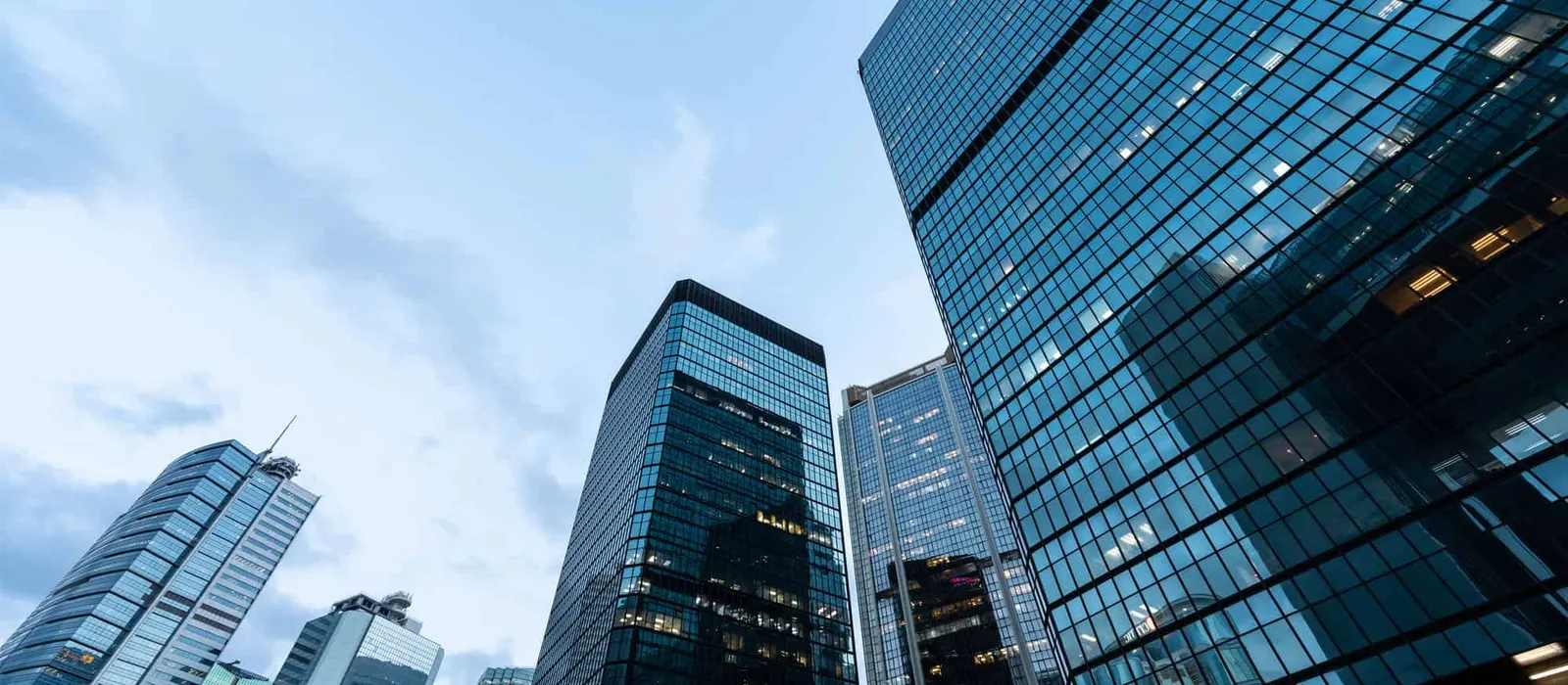 Modern glass office towers