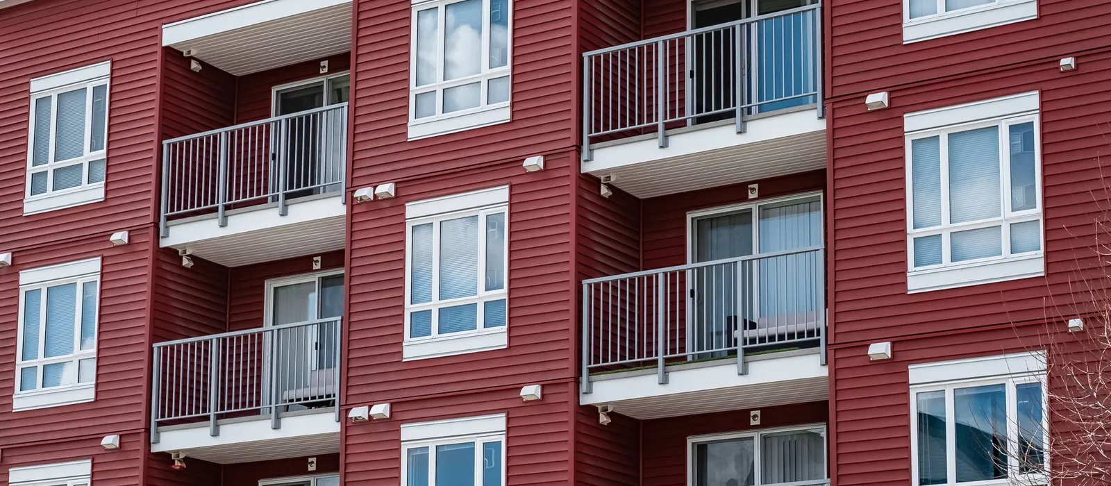 Balconies on a modern multi-family apartment building
