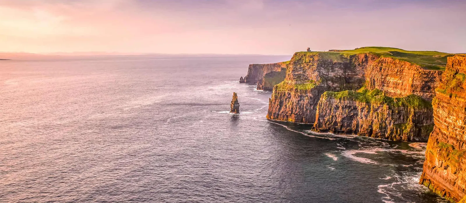 Sea cliffs at sunset