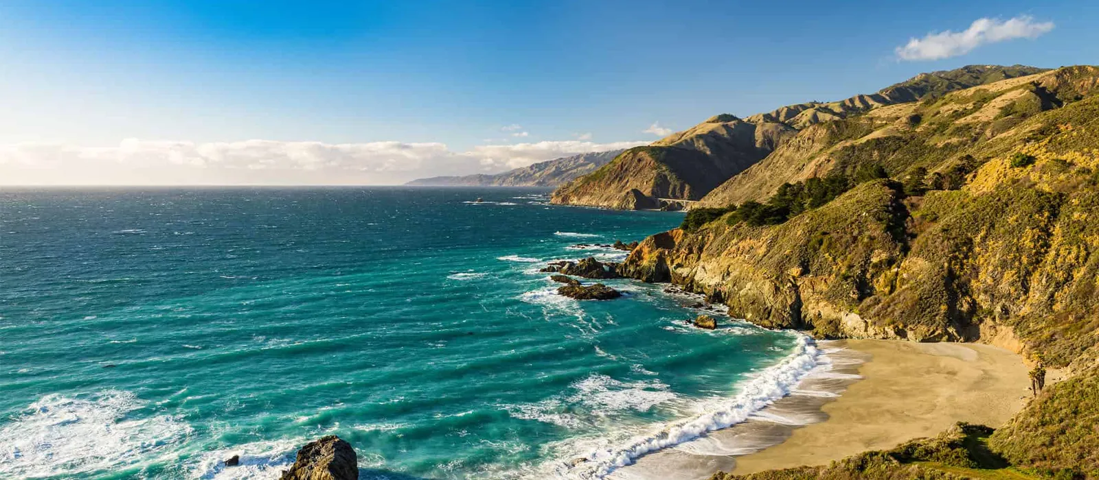 Rocky coastline with a sheltered cove