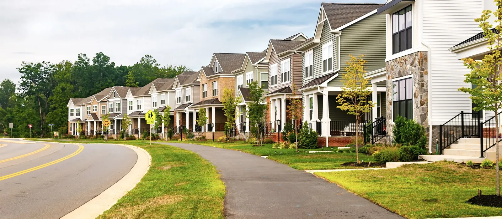 Quiet residential street in Leesburg, Virginia